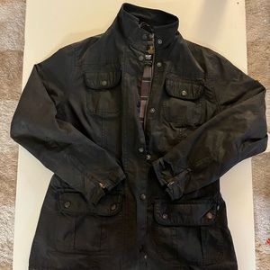 Barbour Defence lightweight black wax jacket